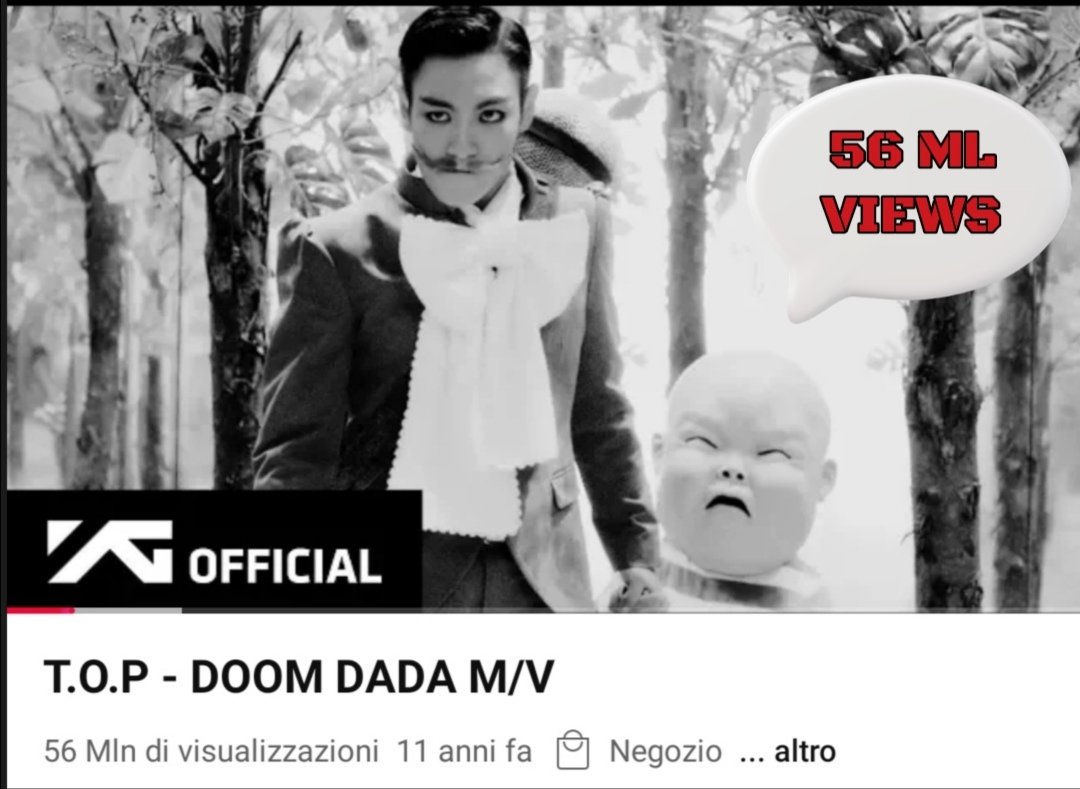 Minak03160944's tweet photo. 🎉🎉🎉Congratulations to T.O.P ( #ChoiSeunghyun) "DOOM DADA" for reaching 56 ML views on YouTube 🎉🎉🎉
#DOOMDADA #TOP #최승현 #CHOISEUNGHYUN #TTTOP #Thanos https://t.co/fYlHzIEeHS