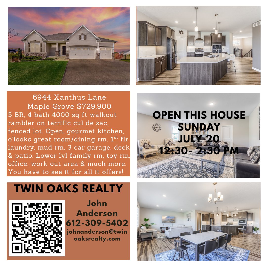 john_w_anderson's tweet image. Open house Sunday July 20. 1130-230. Maple Grove executive walkout rambler. 4000+ sq ft All the features and quality   #twinoaksrealty #maplegrove #twincities.