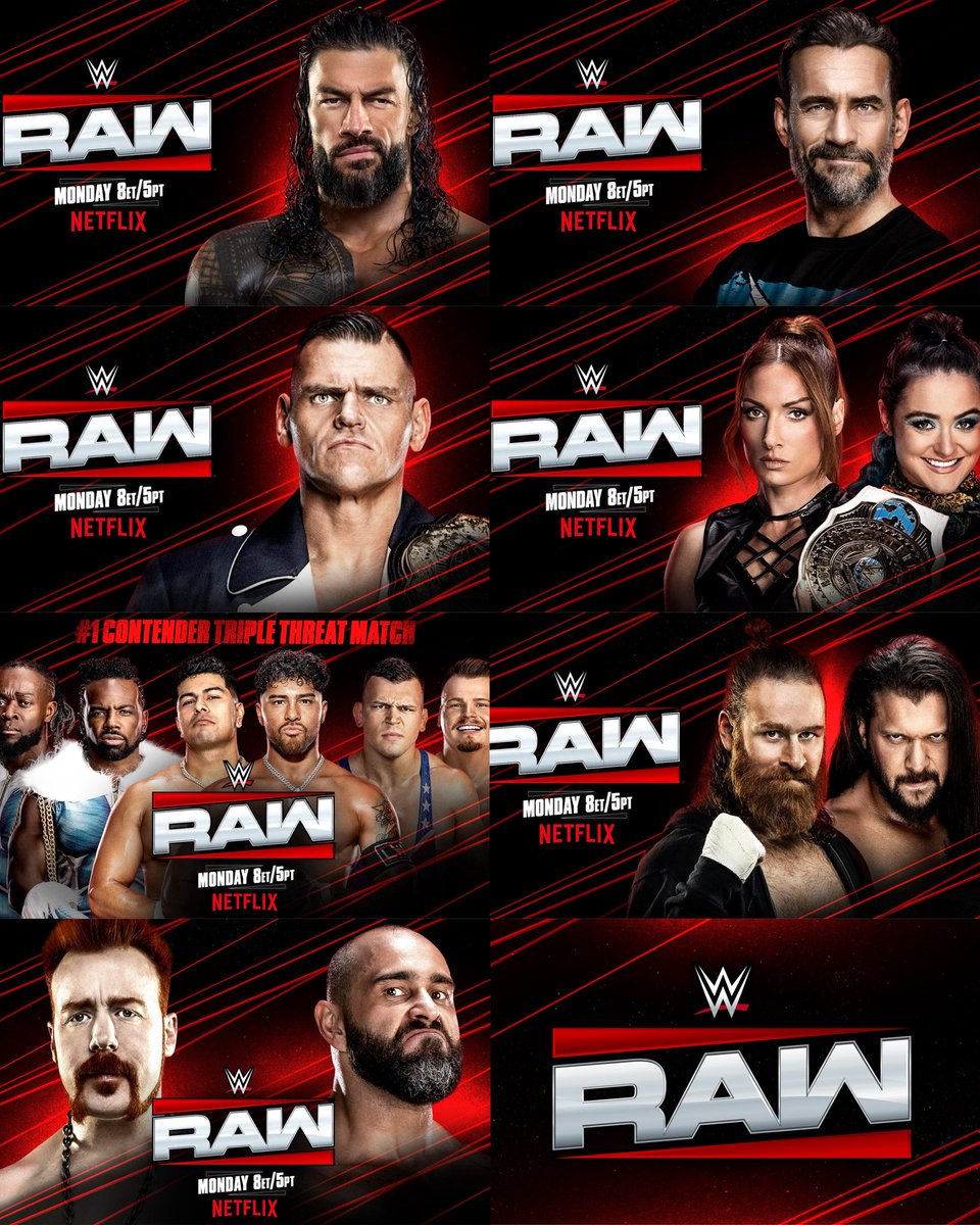 SmackWrestling's tweet image. Cartelera #WWERaw 21 de julio
🔴 Roman Reigns se dirigirá a Heyman
🔴 CM Punk hablará sobre su lucha titular ante Gunther
🔴 Gunther estará presente
🔴 Becky tiene una propuesta para Lyra
🔴 LWO vs Creed Brothers vs New Day (retadores #1)
🔴 Sami vs Karrion
🔴 Sheamus vs Rusev