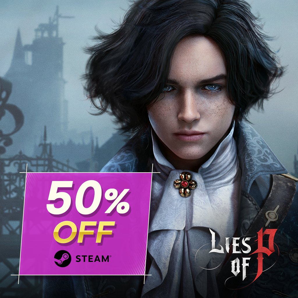 Liesofp's tweet image. The hunt begins and the truth waits to be discovered.
Lies of P is 50% off on Steam for a limited time.
#LiesofP