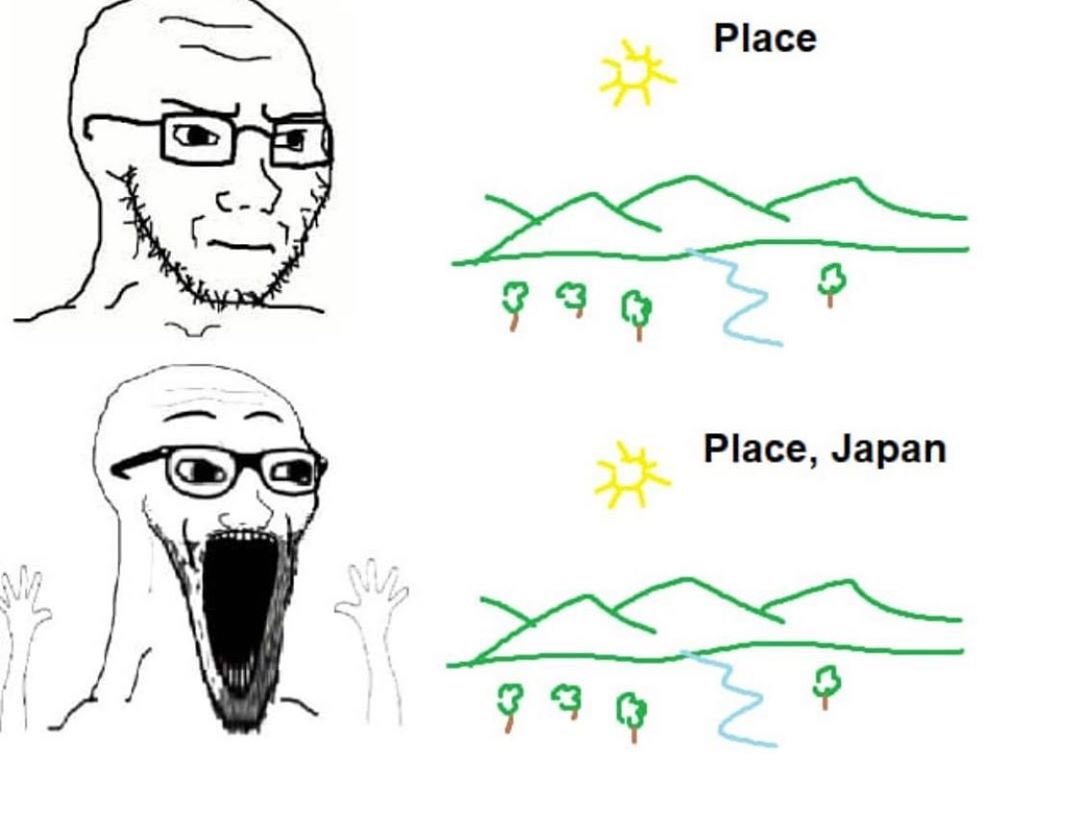 fatuglyincel's tweet image. i hate how popular this meme got because literally everything from Japan is cooler though like馃槶.. you guys just like to make fun of weebs lol embrace the culture and you'd understand.. fckn bakas