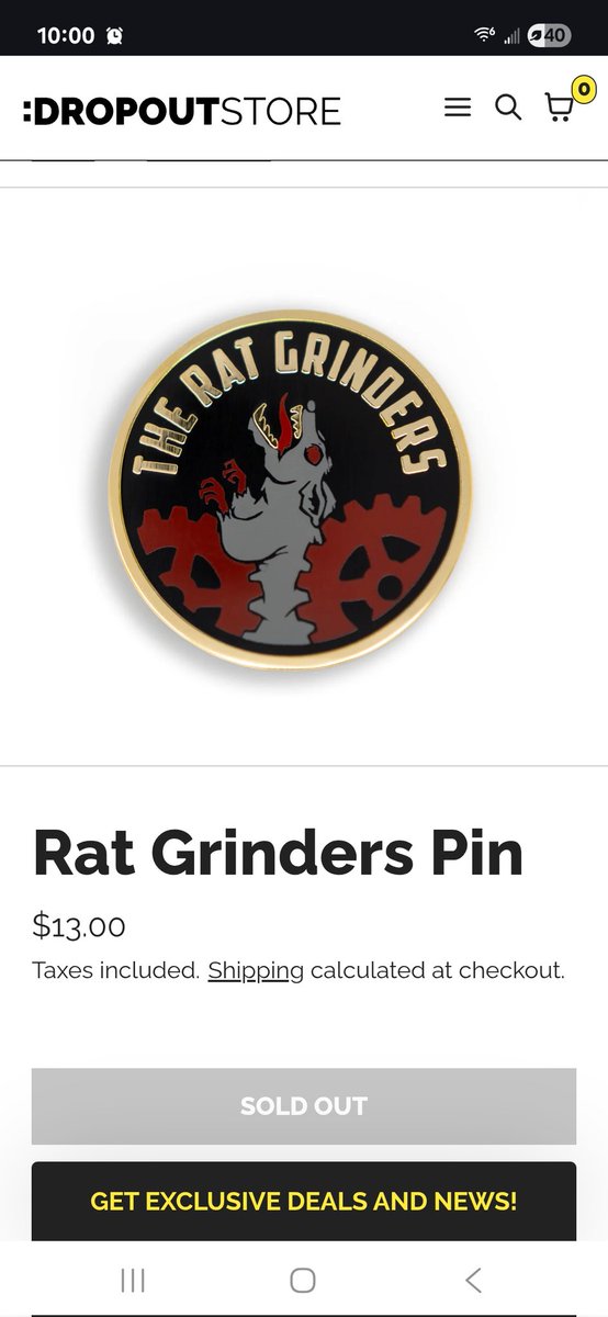latenightecho's tweet image. Do we know who designed the official rat grinders pin?
