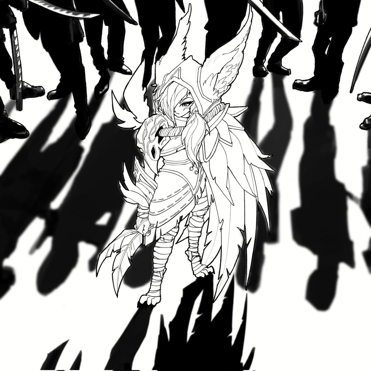 YI1JIE7's tweet image. wip.(with reference)
#xayah