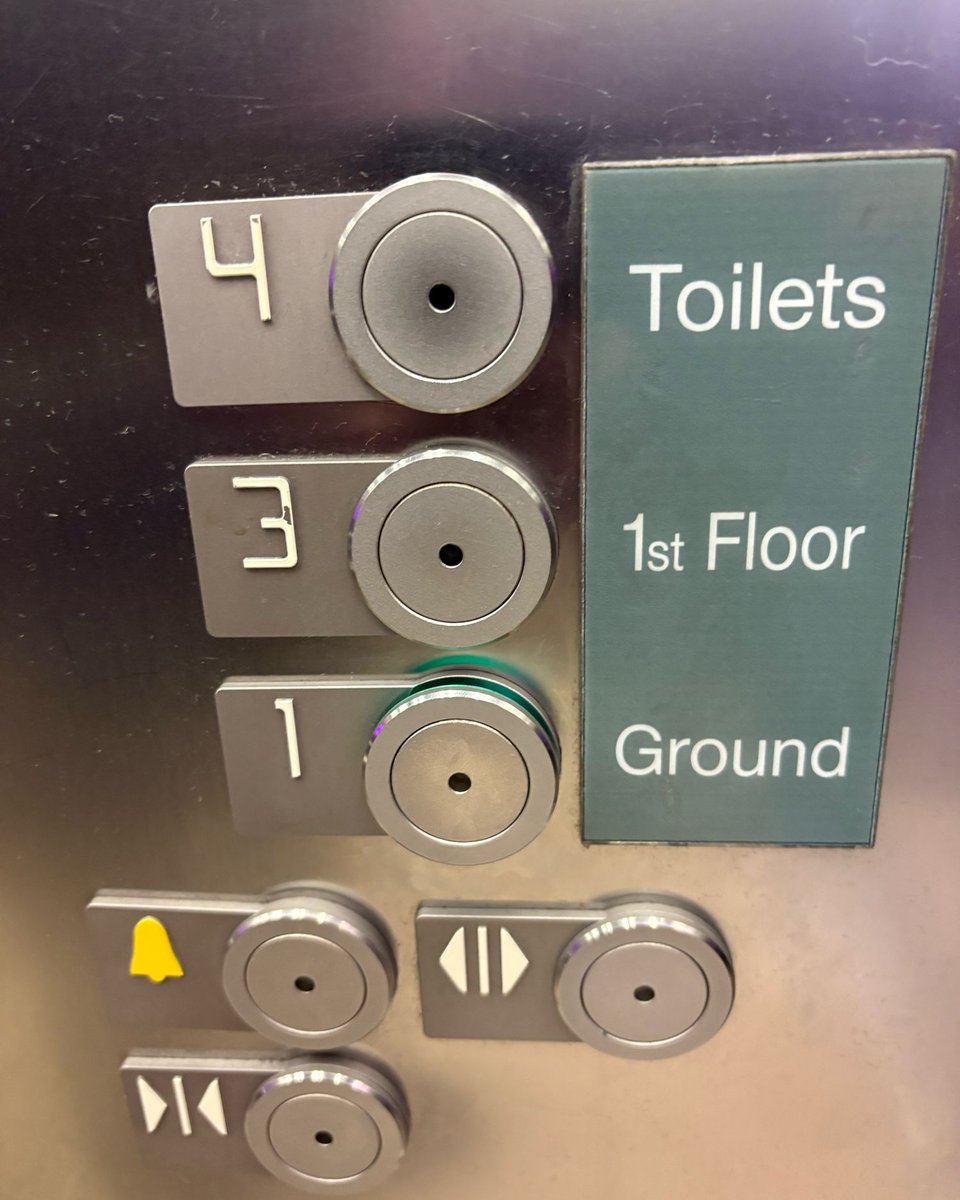 These lift buttons at the Trafford Centre make no sense.