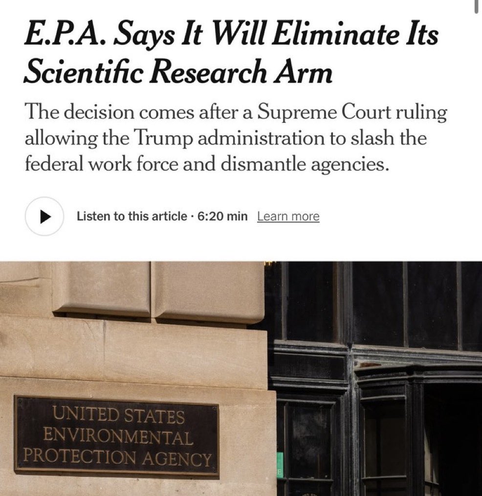 BenDziobek's tweet image. This is equivalent to lobotomizing the EPA.
The only group this protects are polluters and corporate interests.
