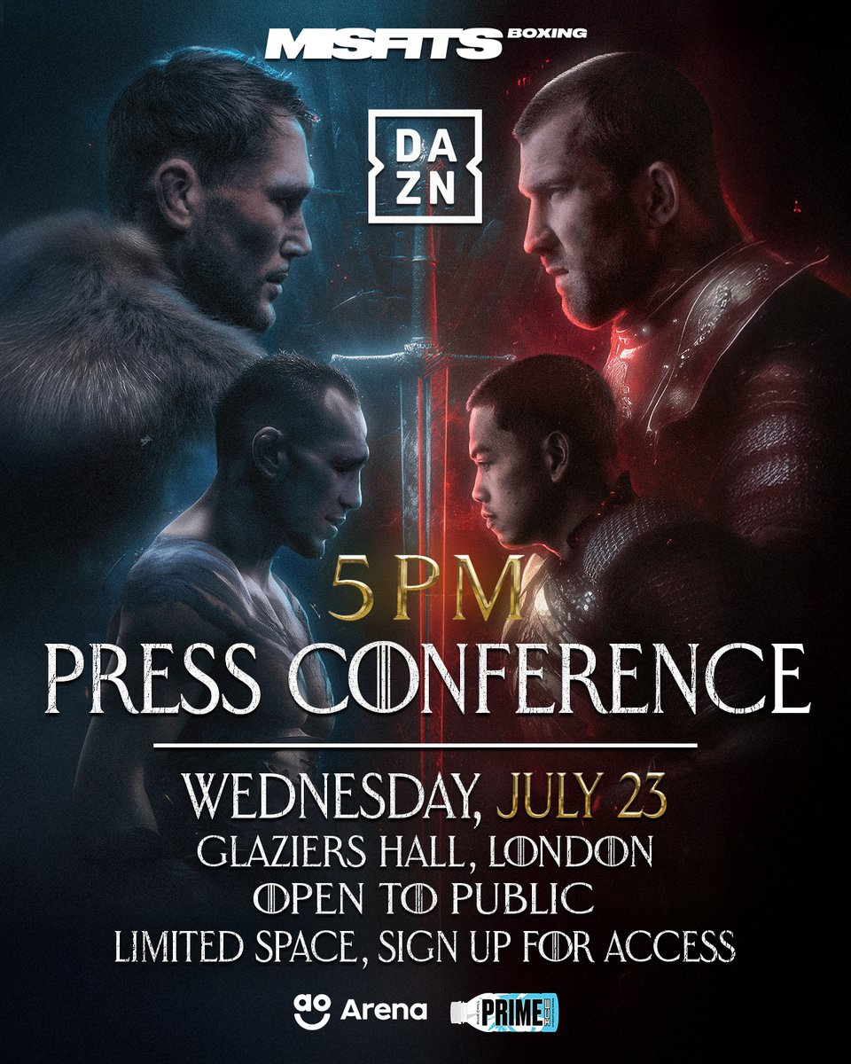 MisfitsBoxing's tweet image. Let the battle begin ๐ฅ
Join us July 23 at 5PM BST for the official press conference as Darren Till and Luke Rockhold come face-to-face for the first time ahead of their explosive clash on August 30 โผ๏ธ
Also on stage: Tony Ferguson vs. Salt Papi face-off, and Joey Essex comesโฆ