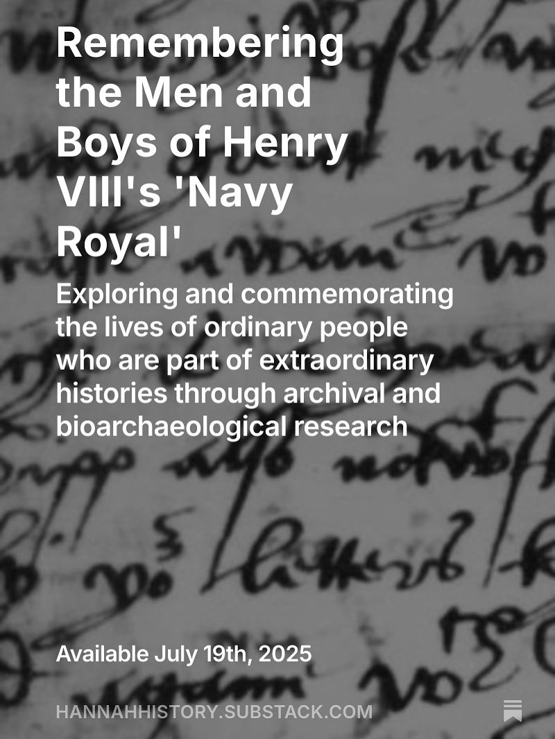 Remember today the men and boys who lost their lives on board Henry VIII’s most famous ship - the Mary Rose - when it sank near to Portsmouth #OTD 19th July 1545 #tudor #history #maryrose #archaeology #navy #henryviii

substack.com/@hannahhistory

Please subscribe (free) and share 🙏🏼