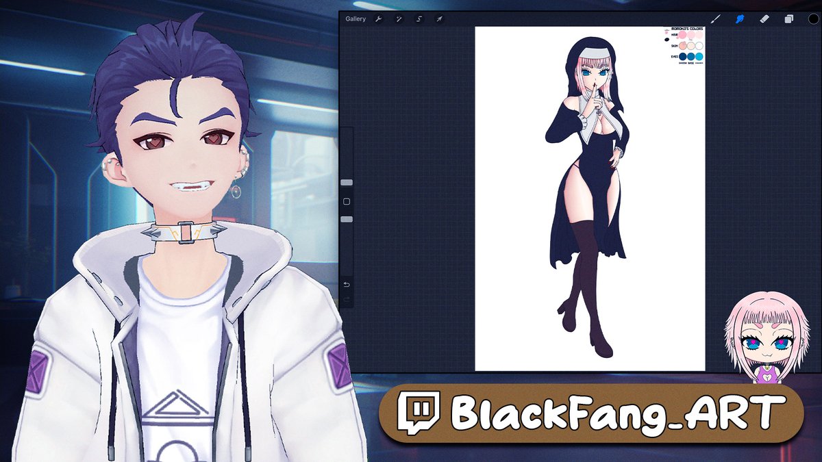 📿 I’m LIVE!
Final shading on the nun — she’s almost done, but I keep getting distracted 😩✍️
Come witness the last strokes of Holy Thiccness 😇🔥
#Vtuber #WAXFAM