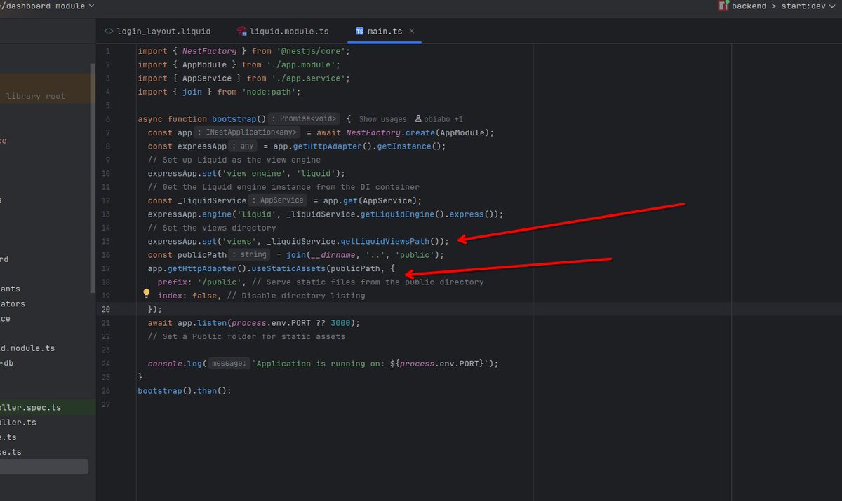 qtguru's tweet image. Mighty great thanks to @obiabo_immanuel we converted this project to a mono_repo with pnpm the Vue builds to the Nest folder and the Liquid template references the #Vue build and does the rest.

Lesson Learnt
1. #LiquidJS views and express views configurations are different
2.…