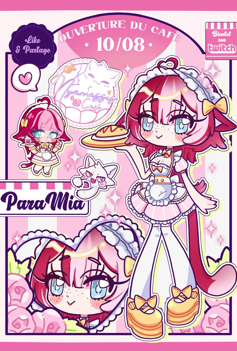 L'affiche, vous est maintenant entièrement dévoilé, un immense merci pour votre participation !! Vous êtes une commu. incroyable !!

Mais qui est cette demoiselle ? Nyama a changé de look ? Elle a été remplacé ? ∘ ∘ ∘ ( °ヮ° ) ?