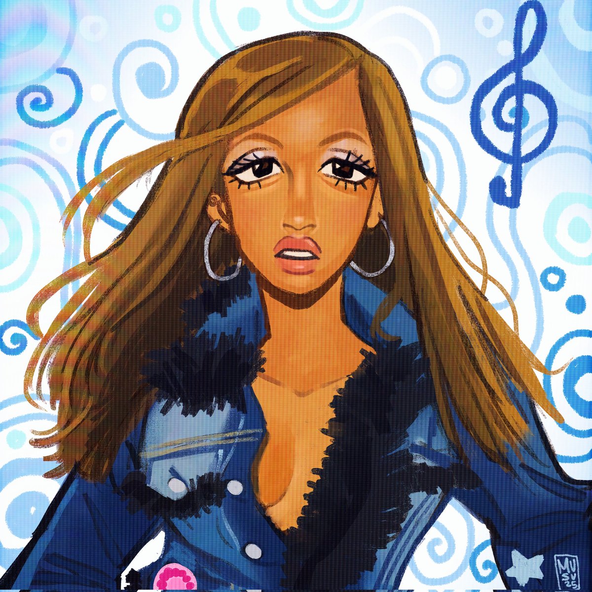 Mususart's tweet image. Beyonce (2002) redraw🐋