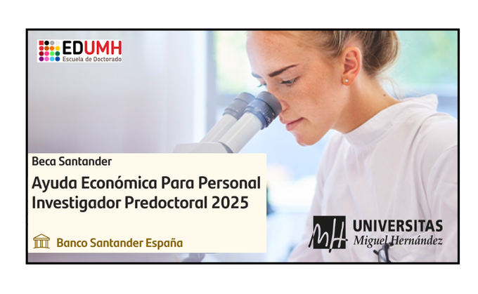 📢 Are you a PhD student at UMH?
You can now apply for the Santander-UMH 2025 grants to carry out national or international research stays 🌍
🗓 Application deadline: until 22/07/2025
📌 Full call and more info: ed.umh.es/mas-informacio…
#UMHPhD #ResearchStays #SantanderUMH