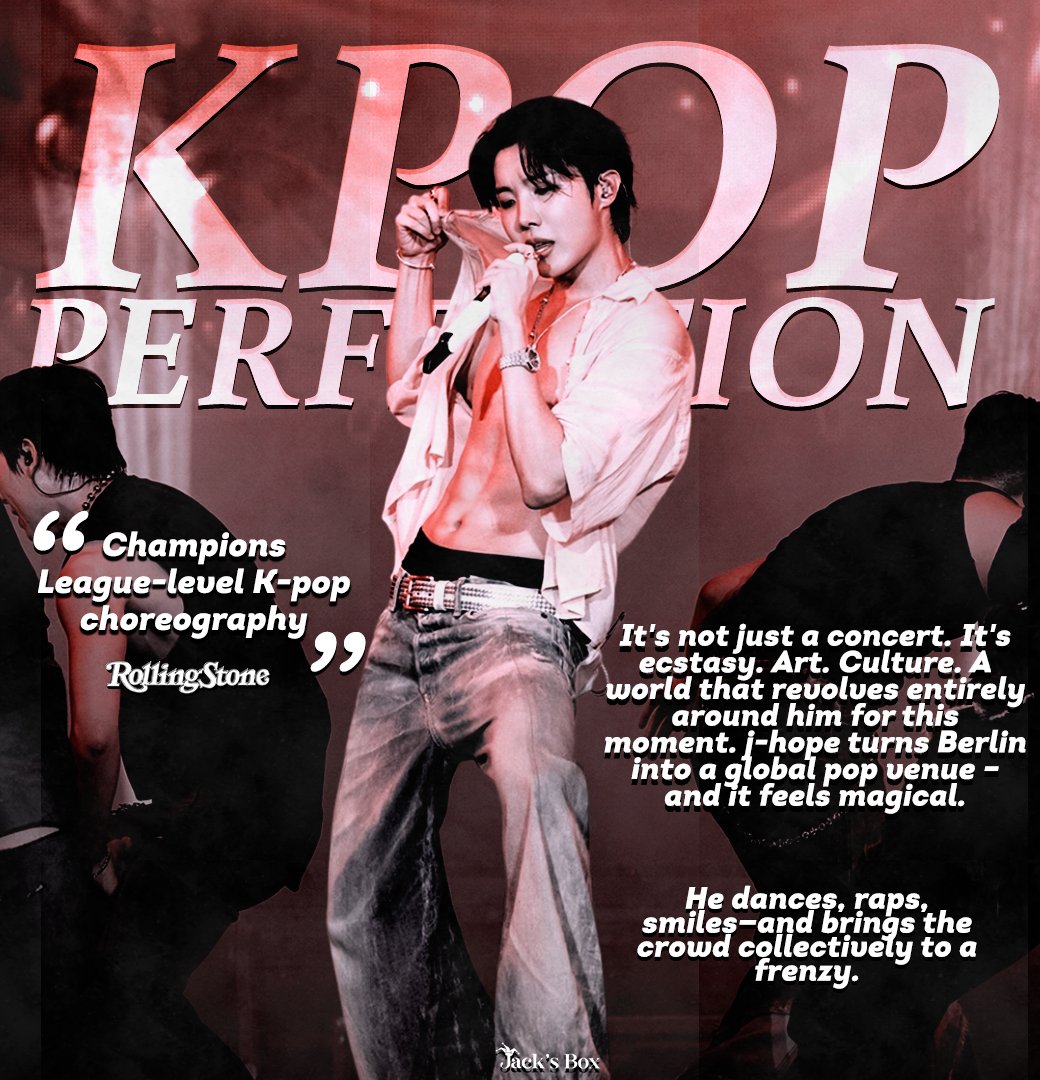 Jacktohope's tweet image. "K-pop in perfection": j-hope wows Berlin with a Magical Solo Set at Lollapalooza
Rolling Stone Germany didn’t hold back in praising j-hope’s unforgettable performance at Lollapalooza Berlin. From fans camping overnight to catch a glimpse of the BTS star, to the moment he…