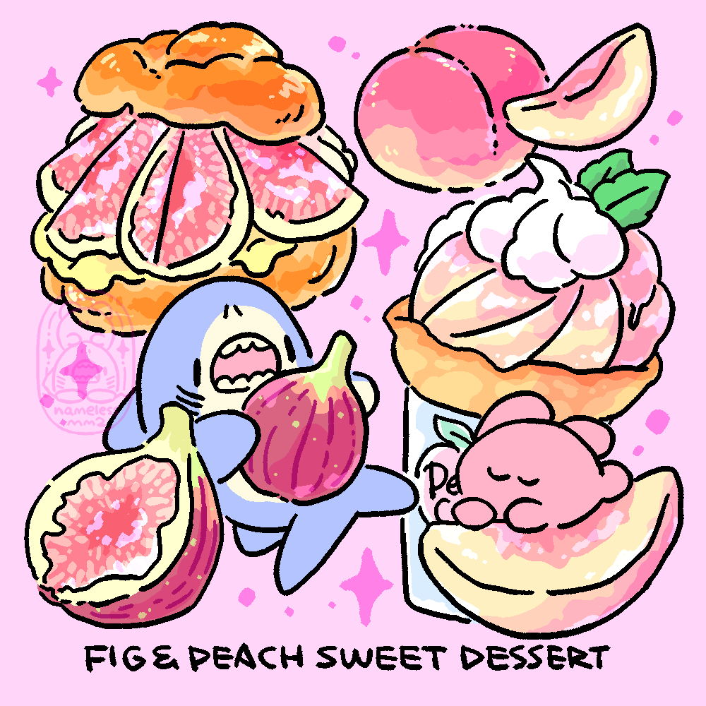 namelessmm2's tweet image. いちじくと桃のデザート🍑🩷✨
#やまなし桃の日 #愛知のいちじくの日 #シュークリームの日 #クレープの日