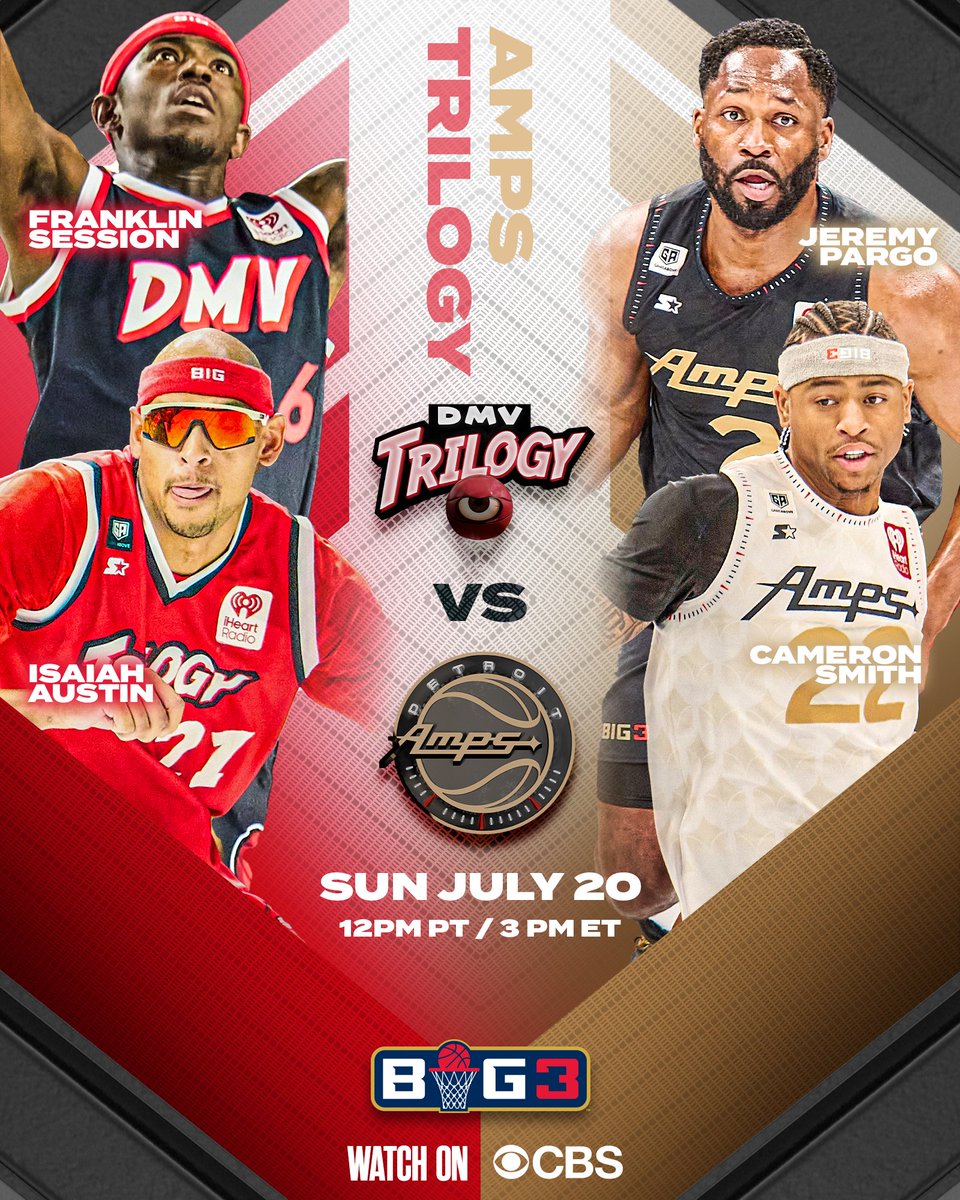 icecube's tweet image. One ticket, four games at Little Caesars Arena. Get in where you fit in—hit big3.com/tickets and pull up courtside. Be there at 3 PM ET/12 PM PT on CBS.