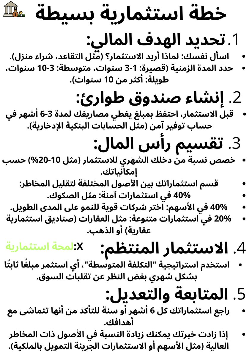 FutrueGlimpse's tweet photo. لا تستثمر بدون خطة استثمارية

كيف تسوي خطة استثمارية ببساطة هذه خطوات 🎯 https://t.co/qpKDOL7Shu