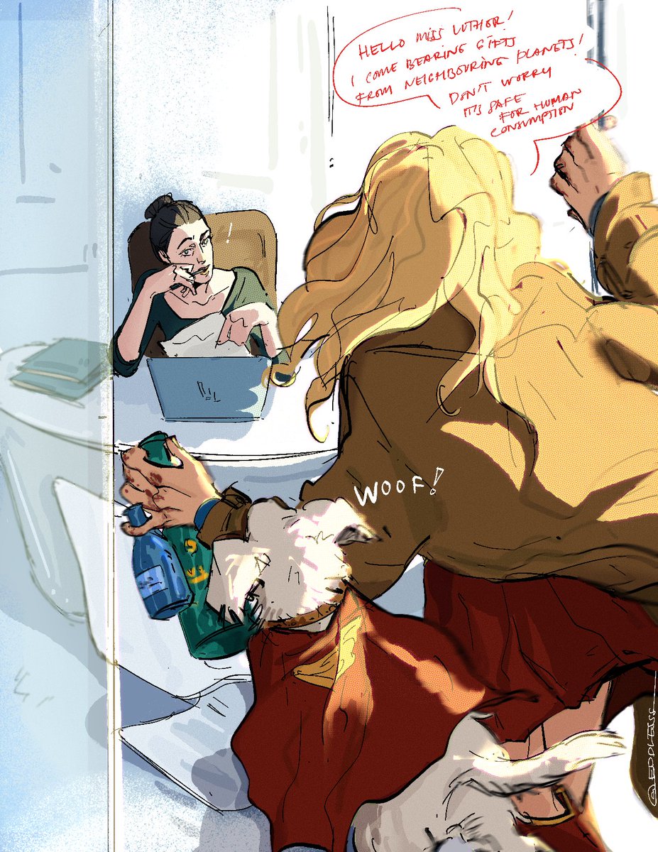 EDDlESSS's tweet photo. what if lena luthor is supergirl’s drinking buddy? (she created a red-lamp thingy to help kara get drunk)

(pushing supercorp propaganda in 2025) https://t.co/oQoAi8i43I