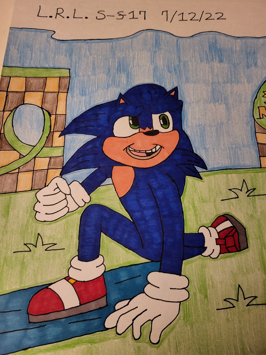 HopsyTRabbit's tweet image. Hi @rejectedjokes, I know you're going to be at ##Galaxycon in Raleigh, NC next week. My family can't afford the tickets, so I'd like to say that you're amazing as Sonic in the movies! Here's a scene redraw from the first Sonic movie I made, and hope you like it