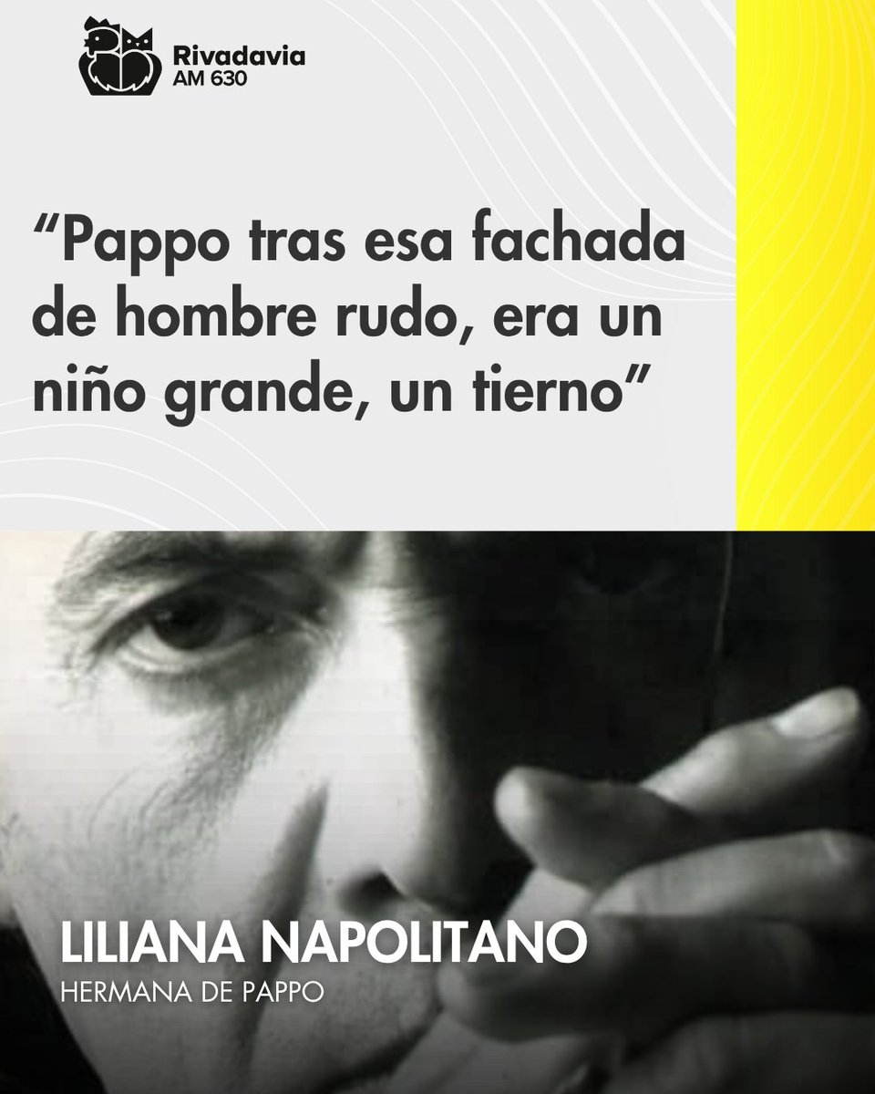 Radio Rivadavia (@rivadavia630) on Twitter photo 📌 Liliana Napolitano: “Pappo tras esa fachada de hombre rudo, era un niño grande, un tierno”
👉 En el mes del día internacional del rock, Liliana Napolitano hermana de Pappo Napolitano, habló en profundidad en íntimamente con <a href="/ALERUBIO_/">Alejandra Rubio</a> sobre su hermano y el Norberto que pocos 📌 Liliana Napolitano: “Pappo tras esa fachada de hombre rudo, era un niño grande, un tierno”
👉 En el mes del día internacional del rock, Liliana Napolitano hermana de Pappo Napolitano, habló en profundidad en íntimamente con <a href="/ALERUBIO_/">Alejandra Rubio</a> sobre su hermano y el Norberto que pocos