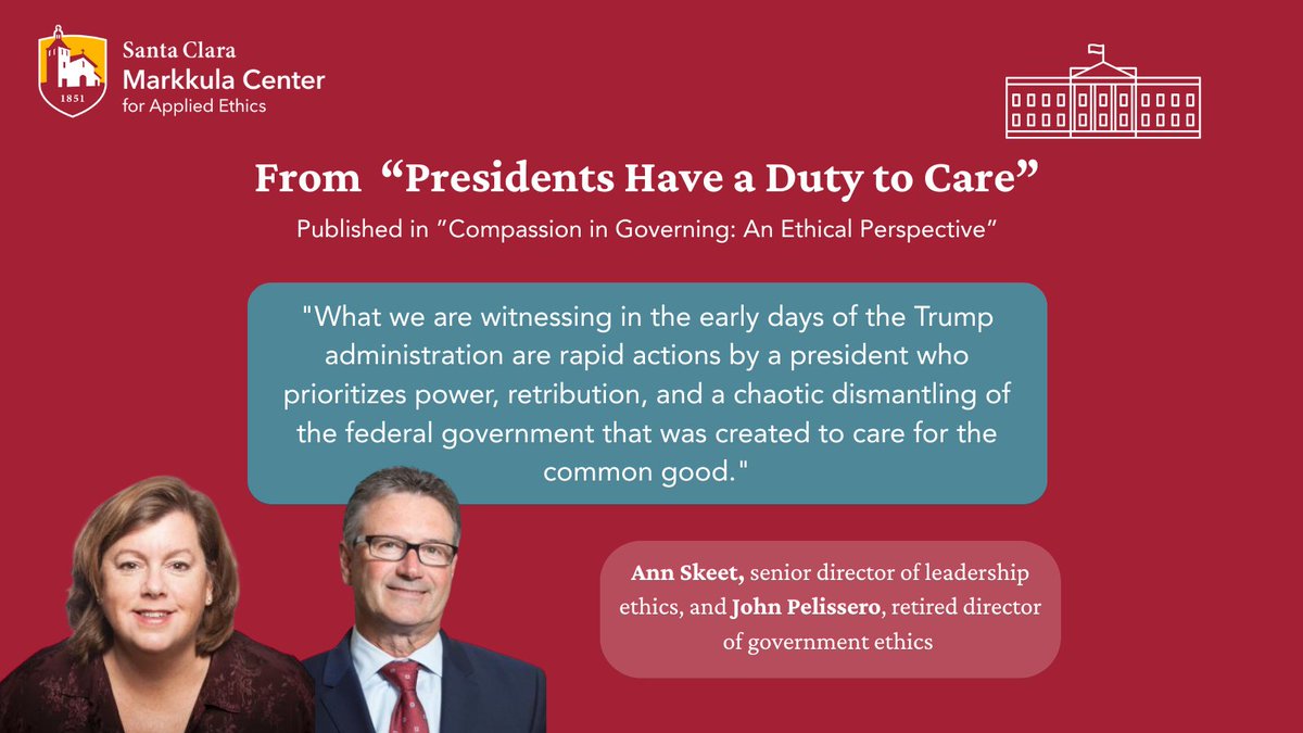 Perspectives on Compassion in Governing 💡⚖️ Skeet &amp; Pelissero: “An absence of care is a defining feature of Trump’s second term.”

 🔗 Read more, part of our Compassion in Governance ethics spotlight: bit.ly/40mMtaY 

 #Ethics #Governance #Compassion