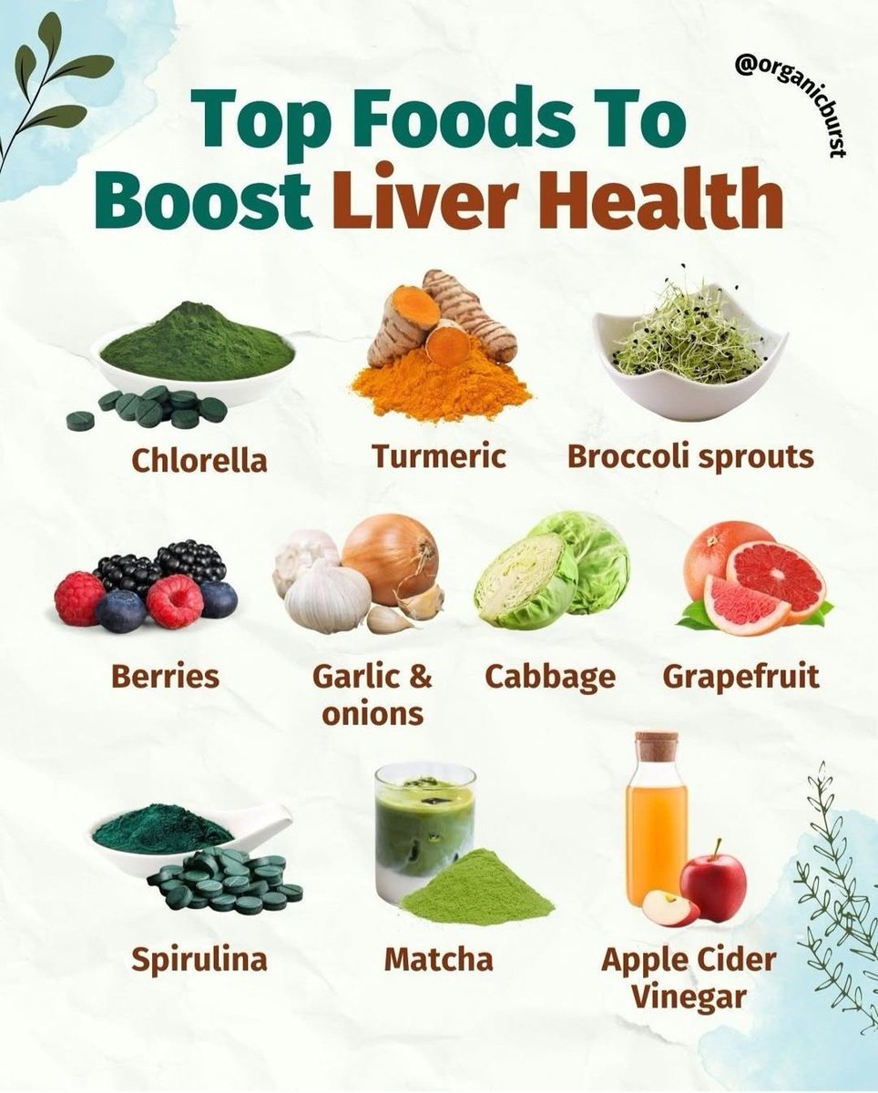 healthybodyhub_'s tweet image. Eating These liver-boosting foods help clear toxins and waste and can relieve symptoms of toxicity including skin conditions, headaches, anger, fatigue, joint pain and body odour👇👇👇