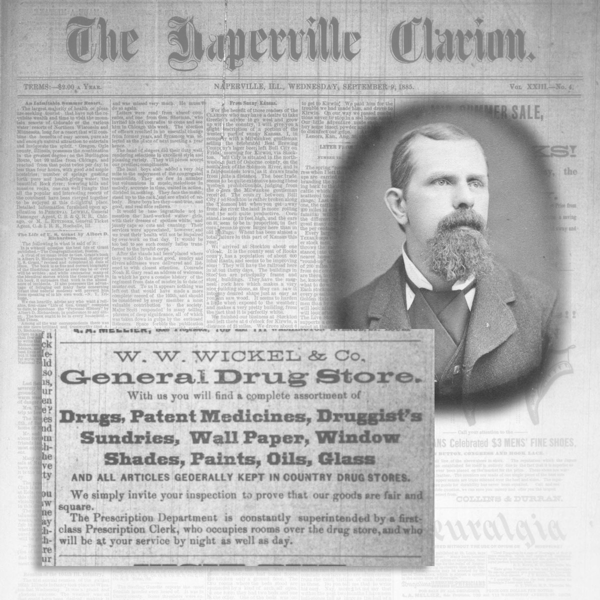 Back in 1885 W.W. Wickel offered everything from patent medicines to paints and oils. This ad from the Naperville Clarion showcases the beginnings of what would become Oswald’s Pharmacy. 140 years later, we’re still here—part of Naperville’s history and its future!