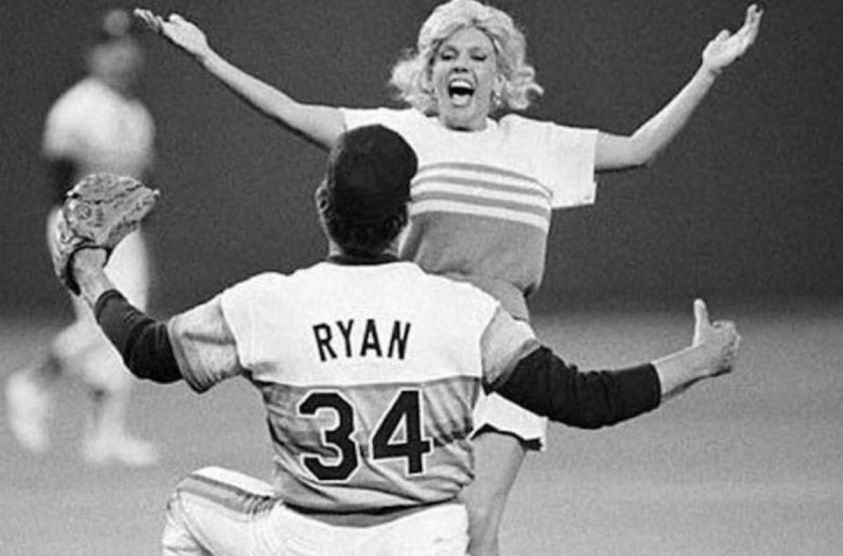 Super70sSports's tweet image. Nolan Ryan cemented his legendary status when he motorboated Morganna right there on the mound.