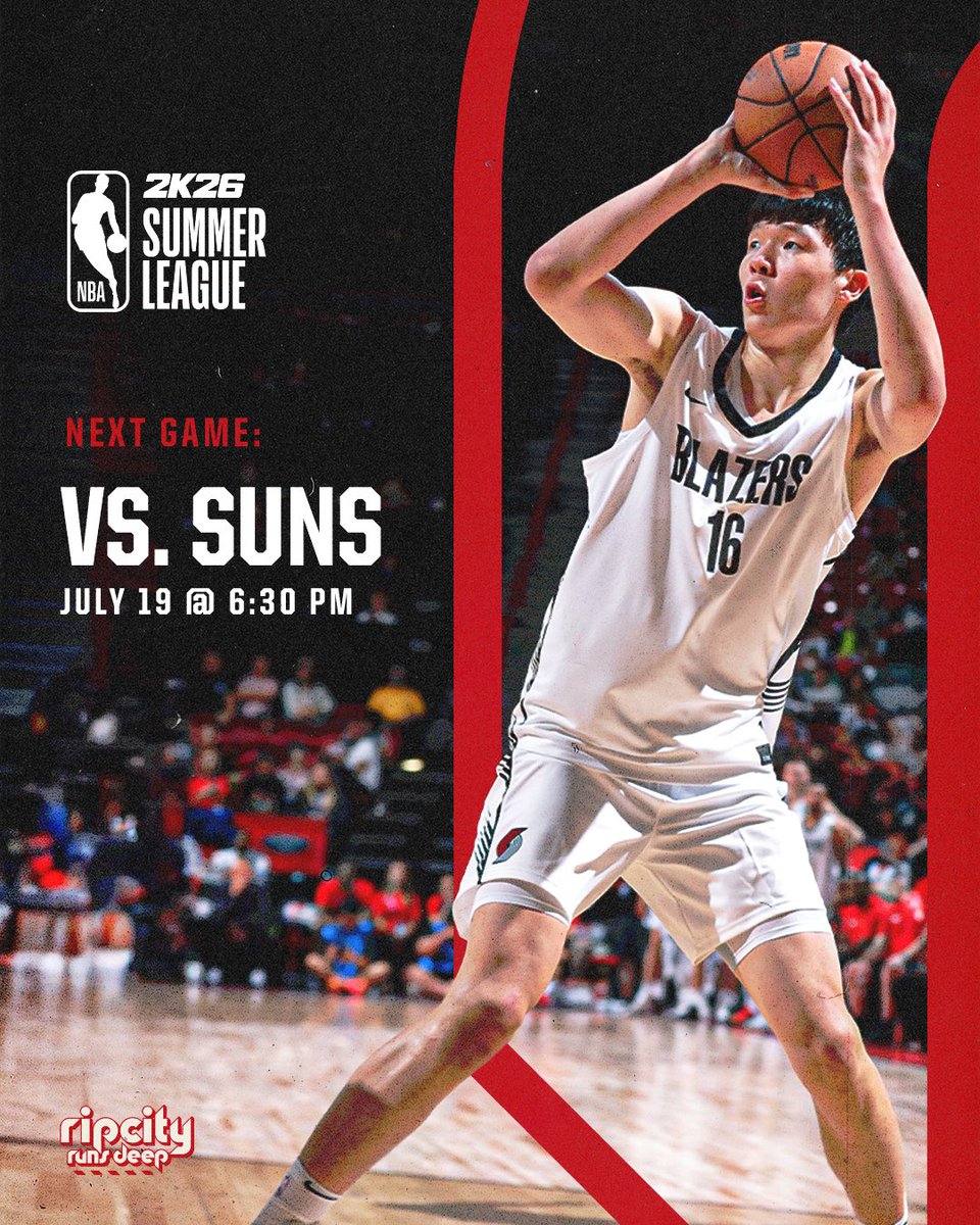 Another ☝️ tonight

🏀 #RipCity vs. <a href="/suns/">Phoenix Suns</a> 
🏟️ Las Vegas, NV
🕔 6:30 P.M. PDT
📺 BlazerVision // KUNP // NBA TV