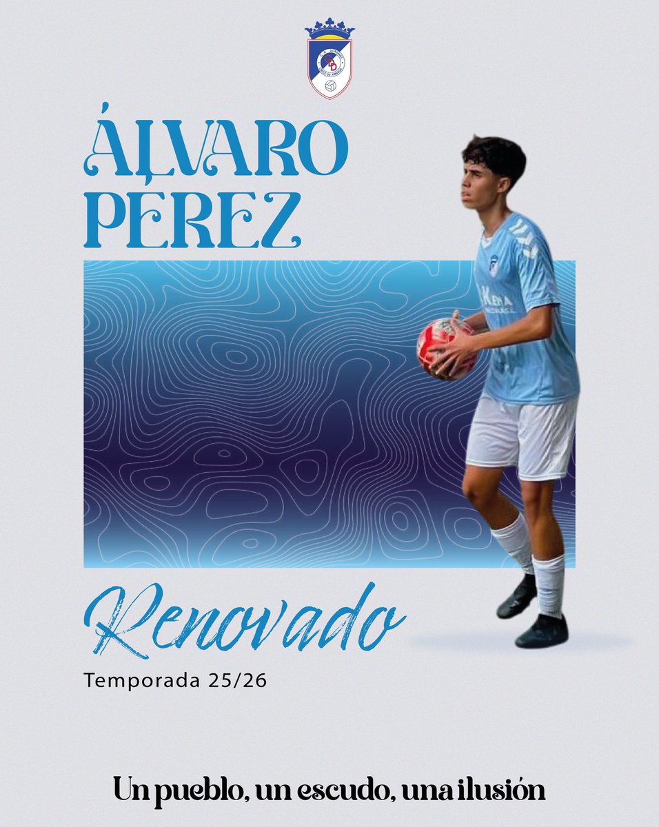 ✍🏽 Álvaro Pérez renueva su compromiso con el CD Doramas y seguirá ocupando el carril izquierdo la próxima campaña.🩵🤍