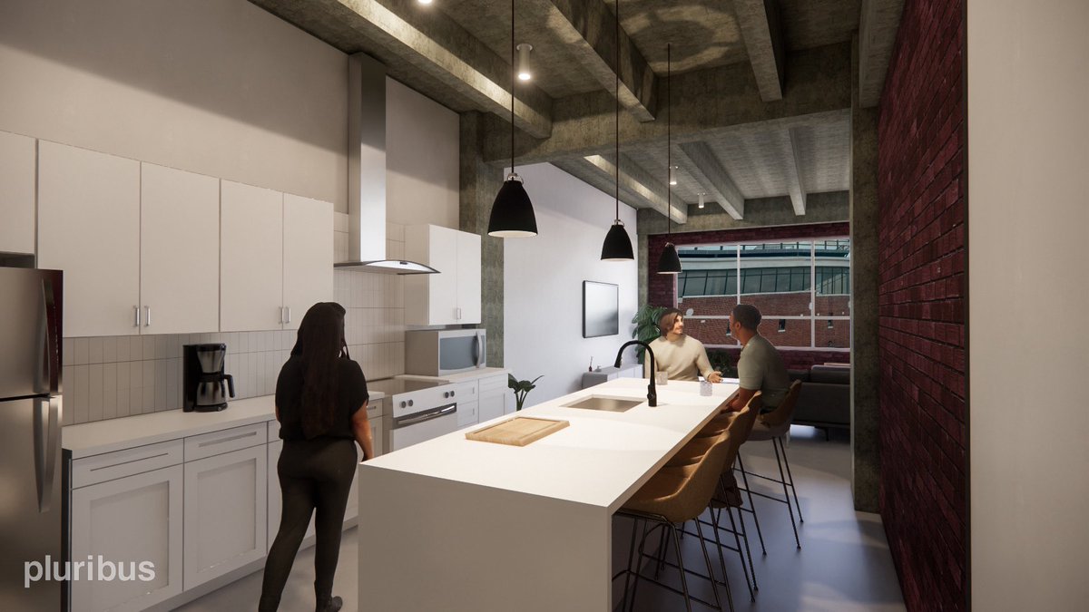 KCmolzer's tweet image. Ignore the white cabinets, but check out what will be a 2 bed 1.5 bath (1450 sqft) at my next redevelopment project.
Yes, that is a 10x4ft island
