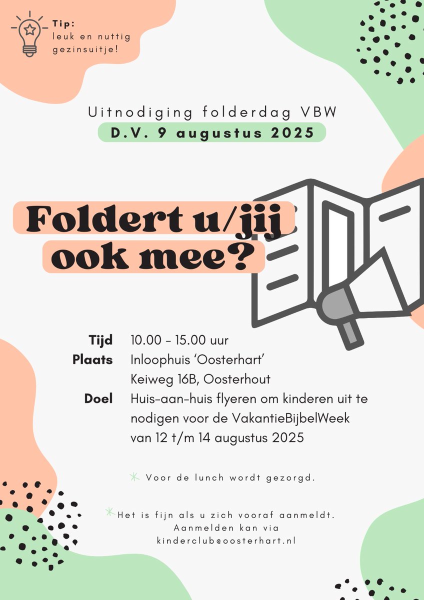 MachielLock's tweet image. Uitnodiging folderdag VBW; deze dag wordt gehouden op zaterdag 9 augustus 2025 in Oosterhout (Noord-Brabant):