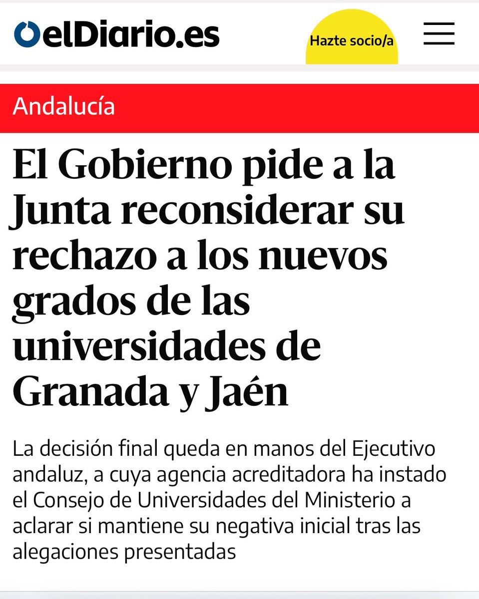 _PepeEntrena's tweet image. La Junta de Andalucía y su Presidente, @JuanMa_Moreno, tienen una nueva posibilidad de rectificar y aprobar los grados de Ciencia de Datos e Inteligencia Artificial e Ingeniería Biomédica a las Universidades de Granada (Granada y Melilla) y Jaén. Esperemos que sea así.