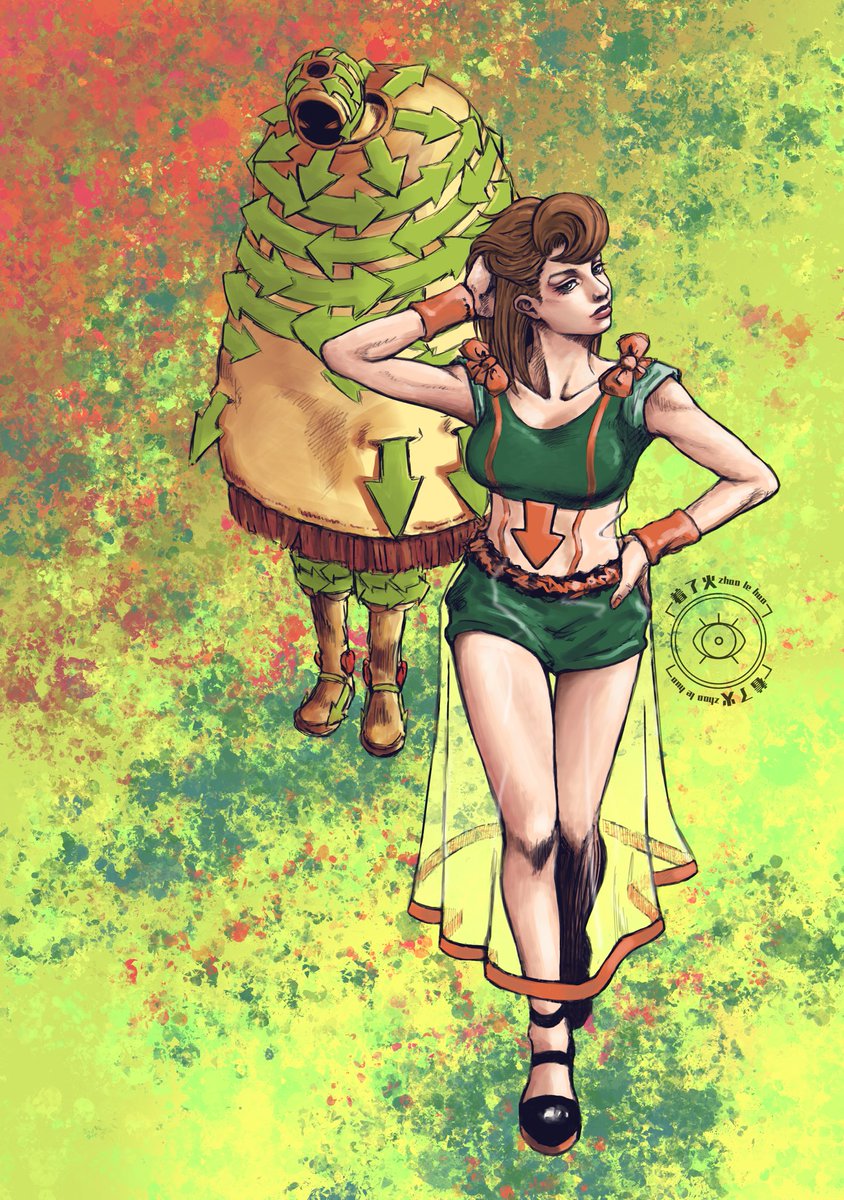 This is my first #jjbafanart since my iPad broke down and I lost all my past work data— it’s like a brand new start.
#HigashikataMitsuba is one of my favourite characters in #jojolion. I love her transparent dress, and the design of #AwakingIIILeaves.
#jjba #JojosBizarreAdventure