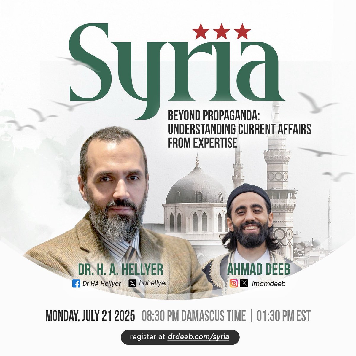 Ahmad Deeb (@imamdeeb) on Twitter photo Monday inshallah. Or you can just listen to your favorite Internet activist whose greatest contribution is to speak over Syrians. Monday inshallah. Or you can just listen to your favorite Internet activist whose greatest contribution is to speak over Syrians.