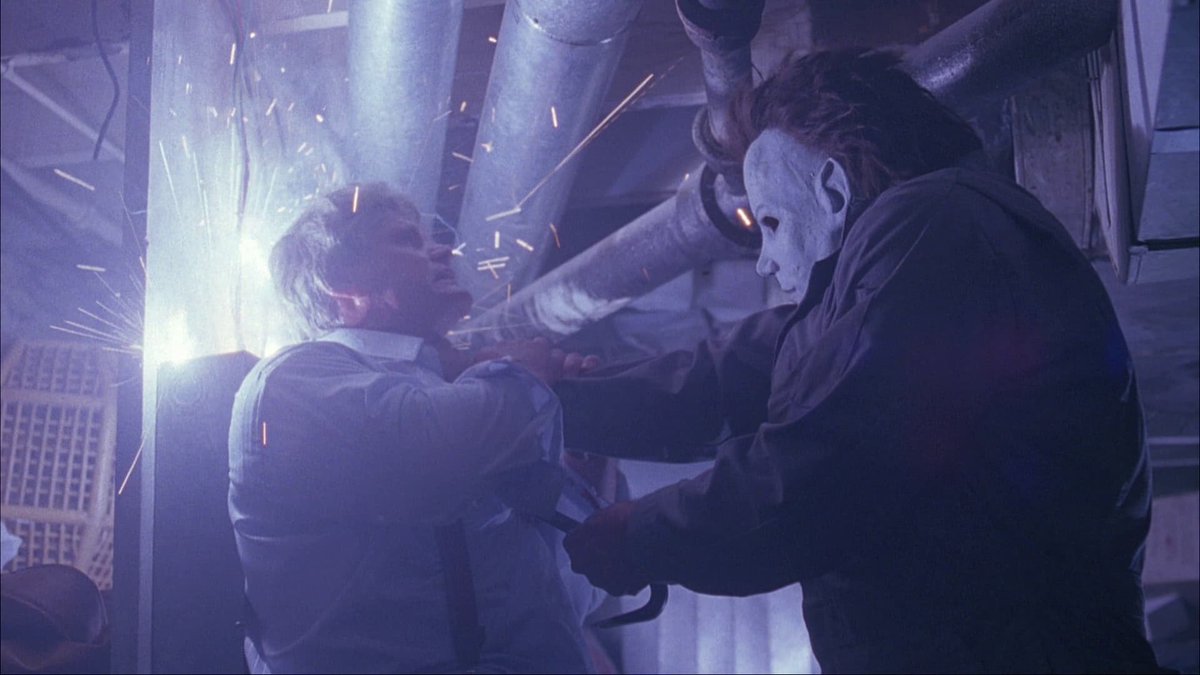 The80sSlasher's tweet image. It was only now that I realized Michael Myers kills John Strode with a crowbar and not a knife like I always thought in Halloween 6 The Curse Of Michael Myers.