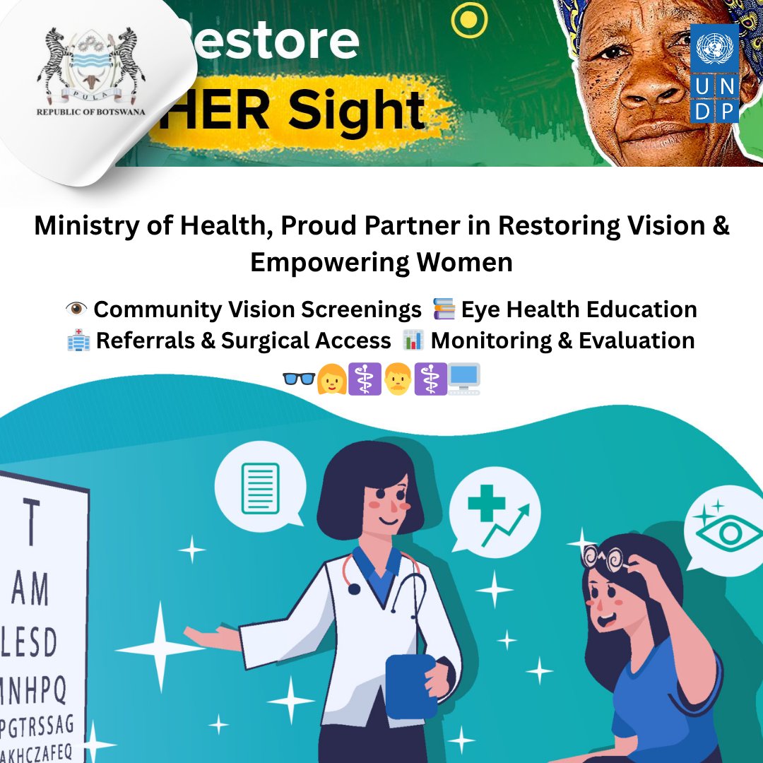 UNDP_Botswana's tweet image. Women in 🇧🇼’s Okavango region are losing their vision & livelihoods & we’re raising $155K to fund surgeries, eyewear, mobile clinics, & more. We appreciate @MoHBotswana's support in our efforts.
📽️Stories: tinyurl.com/msjx9dyk
Donate 💳 tinyurl.com/fu7knbp6