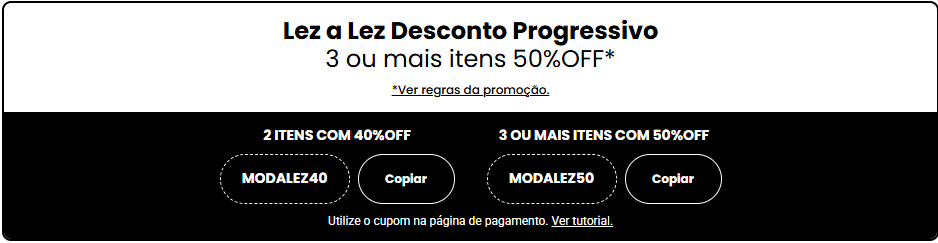 RecomendaTec's tweet photo. 🔥 Lez a Lez na Dafiti com 50% OFF comprando 3 ou mais itens! Moda feminina com estilo, sofisticação e metade do preço 🛍️✨
Use o cupom: MODALEZ50
⬇️
https://t.co/sKm2wCZ6La
⬆️
#Dafiti #LezaLez #ModaFeminina #DescontoProgressivo https://t.co/1xn6Nw5HQ3