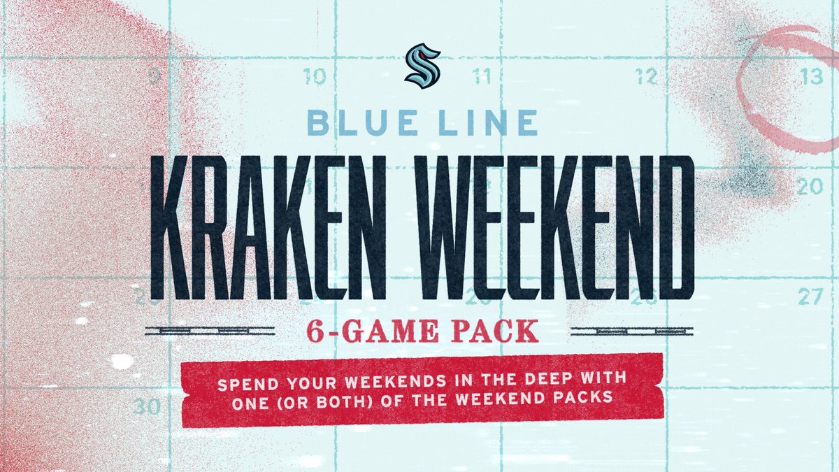 SeattleKraken's tweet image. There isn’t a wrong decision 🔴🔵
No matter which side of the line you’re on, our Red and Blue Line Weekend 6-Game Packs feature #SeaKraken matchups for you to let loose after a long week all season long → bit.ly/TCKTPacks