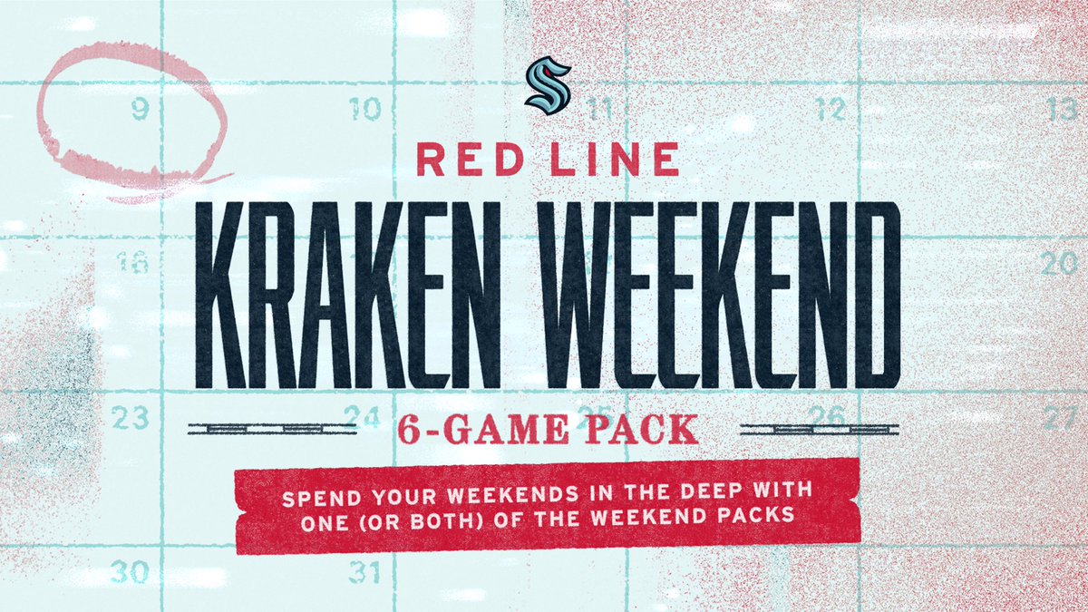 SeattleKraken's tweet image. There isn’t a wrong decision 🔴🔵
No matter which side of the line you’re on, our Red and Blue Line Weekend 6-Game Packs feature #SeaKraken matchups for you to let loose after a long week all season long → bit.ly/TCKTPacks