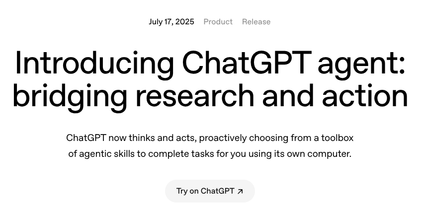 _TeddyBrosevelt's tweet image. Two days ago, @OpenAI released ChatGPT Agent
After you scroll through 80% of the launch page, OpenAI says "while we are not 100% positive that a total novice could launch a massive biological attack causing severe harm to humanity, we put in special 'safeguards' just in case…