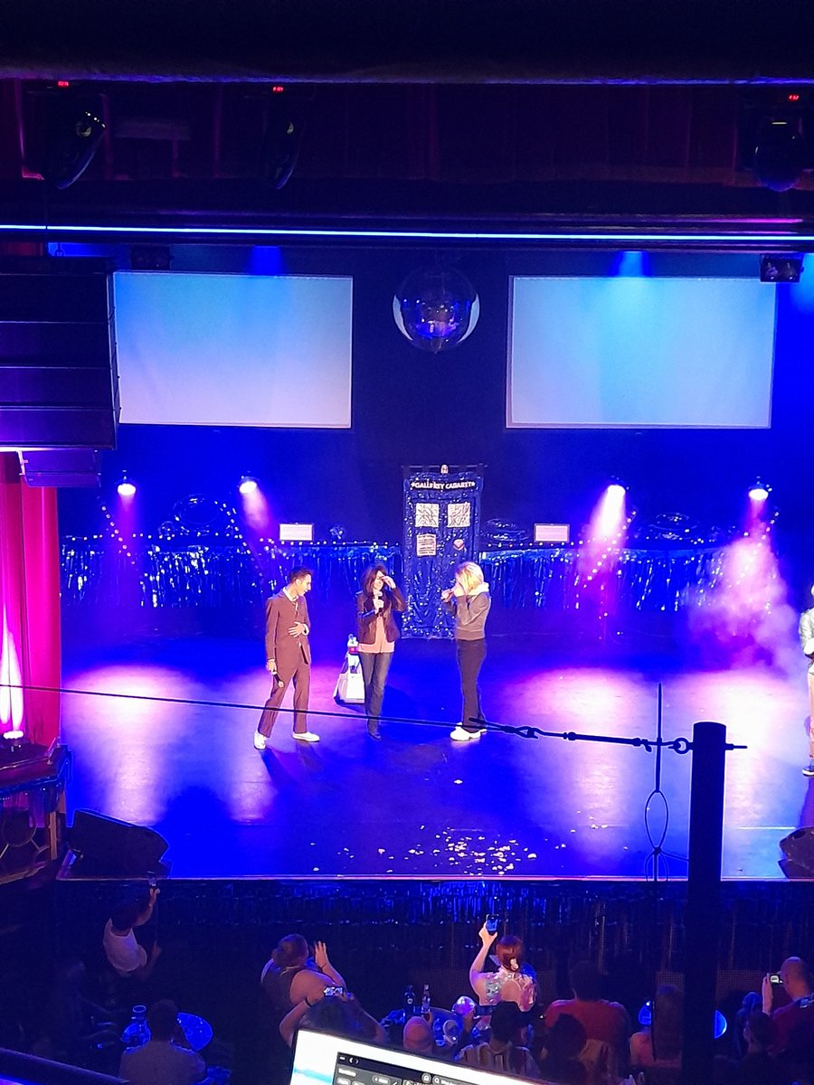 jamesliammcd's tweet image. Joyful night @gallycab

Sadie Miller played her Mum Lis Sladen in a School Reunion spoof

Carole Ann Ford was in the royal box 

A Leeds stamp won the cos-play competition

In short, a typical Gallifrey Cabaret... 

#gallifreycabaret #gallycab