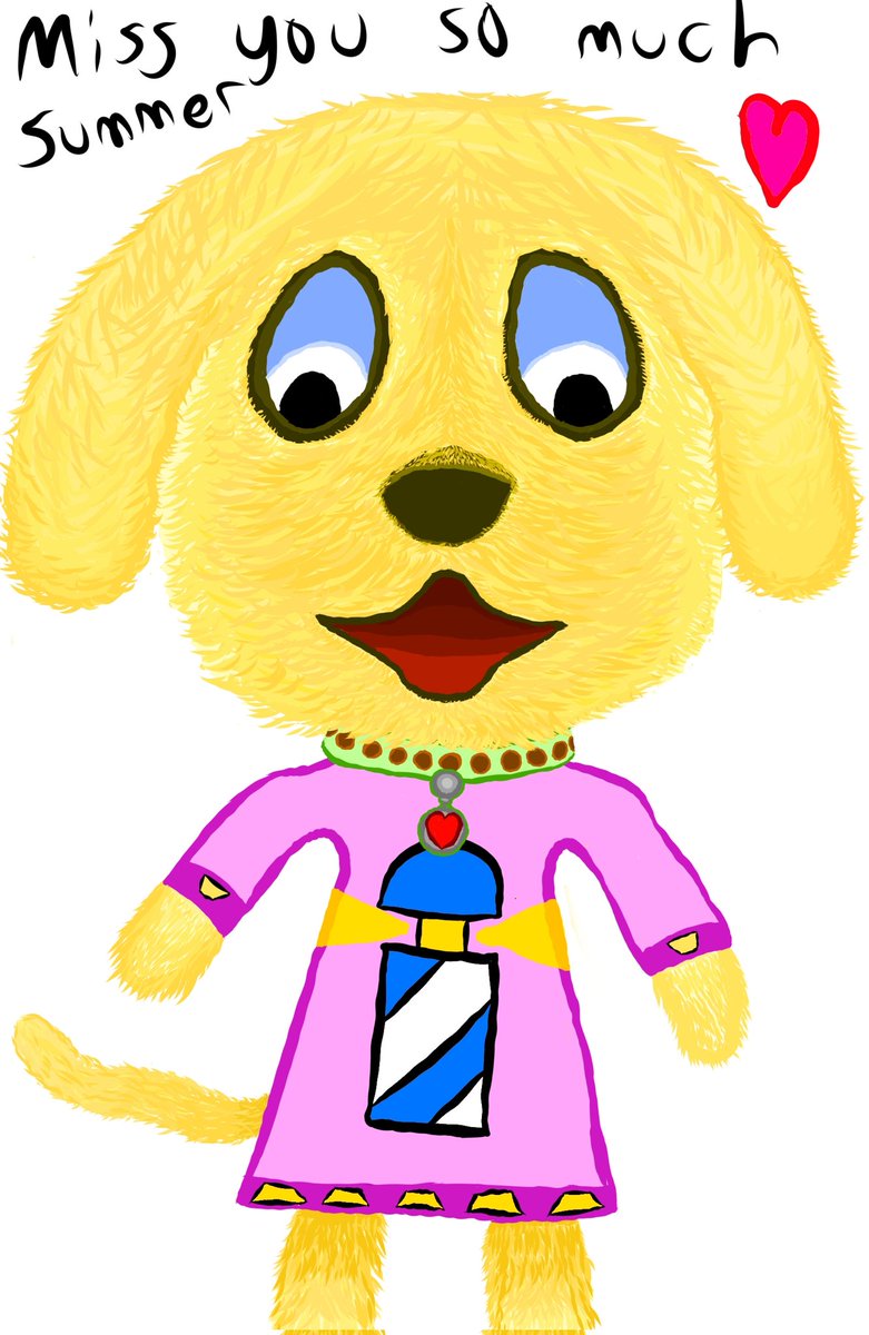 BeaconofNick's tweet image. I drew my dog Summer who passed 3 days ago as an Animal Crossing villagers last night.