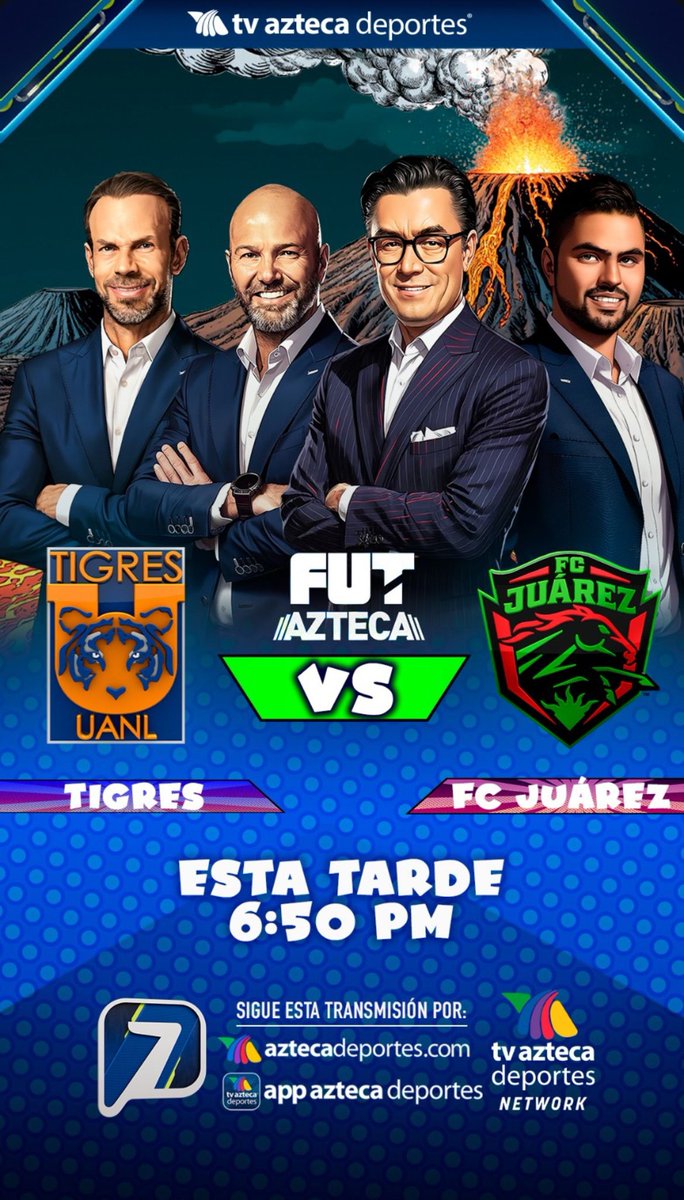 Nos vemos hoy en el ‘Volcán’ 🌋🐯

🗓️Jornada 2 | Apertura 2025

🐯Tigres 🆚 🐴FC Juárez 

#Colosal 

📺 Azteca 7
💻 aztecadeportes.com 
📱 APP Azteca Deportes