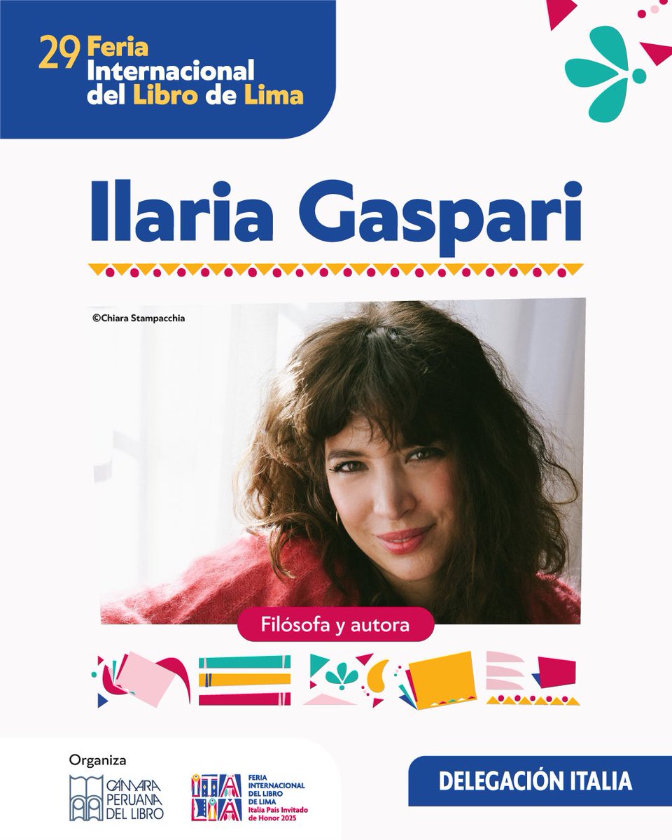 FILLima2025's tweet image. 🔹 Ilaria Gaspari – Filósofa y autora de ensayos sobre amor y vida cotidiana
🗓️ Del 27 al 29 de julio
📍 Pabellón Italiano
🎟️ Entradas: teleticket.com.pe/fil-lima-2025
ℹ️ Programación sujeta a cambios y aforo limitado.