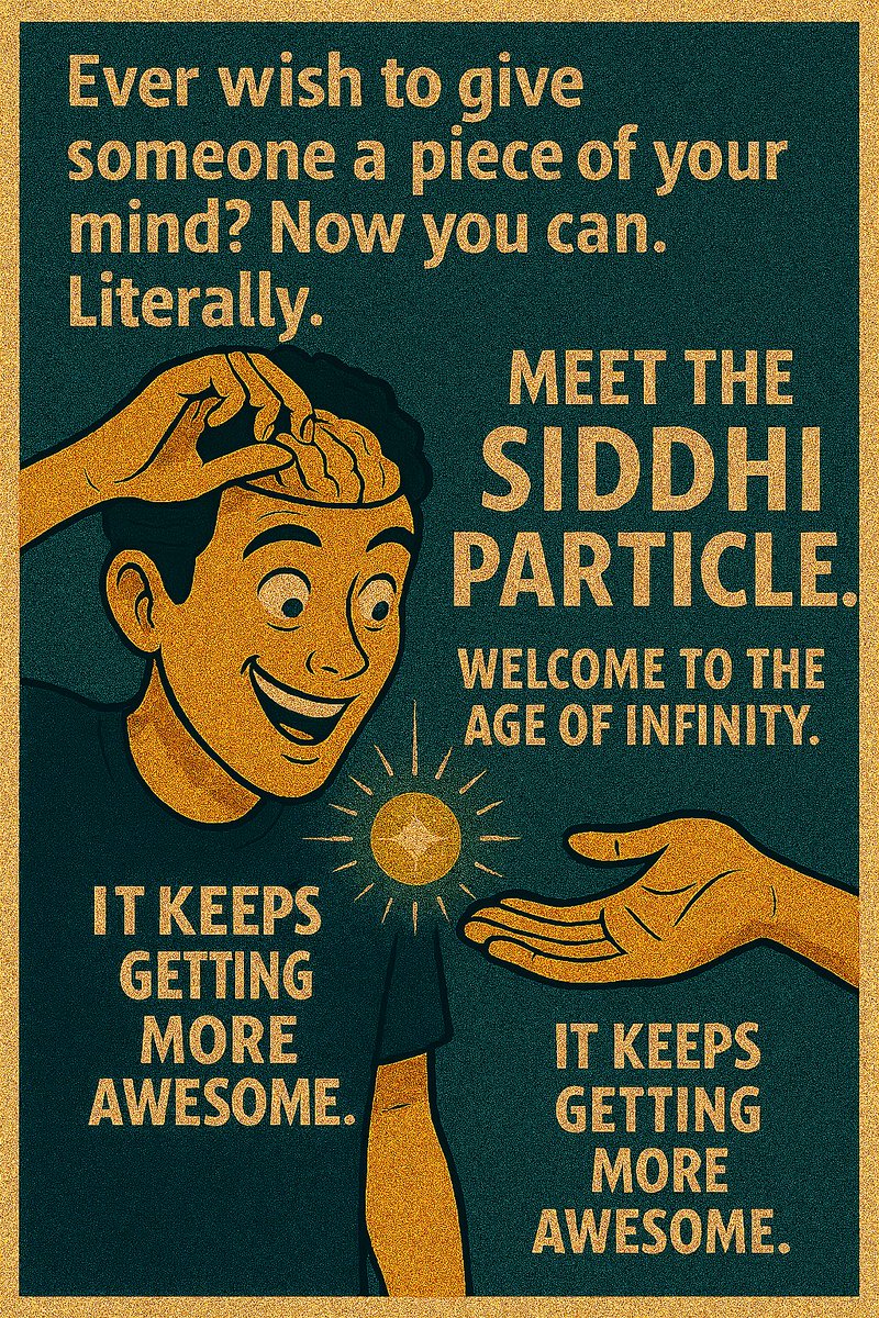 Ever wish to give someone a piece of your mind?
Now you can. Literally.

Meet the Siddhi Particle.
Welcome to the Age of Infinity.
It keeps getting more awesome.