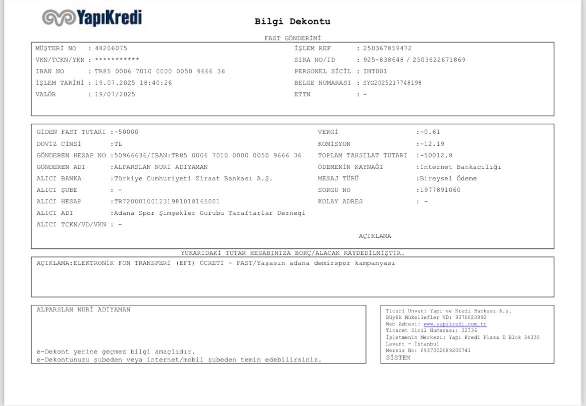 #YasasinDemirspor kampanyamıza şehrimizin işletmelerinden Cunda Balık sahibi Alparslan Nuri Adıyaman  50 bin tl destekte bulunmuştur.Katkılarından dolayı teşekkür ederiz.

Birlikte güçlüyüz,birlikte varız.