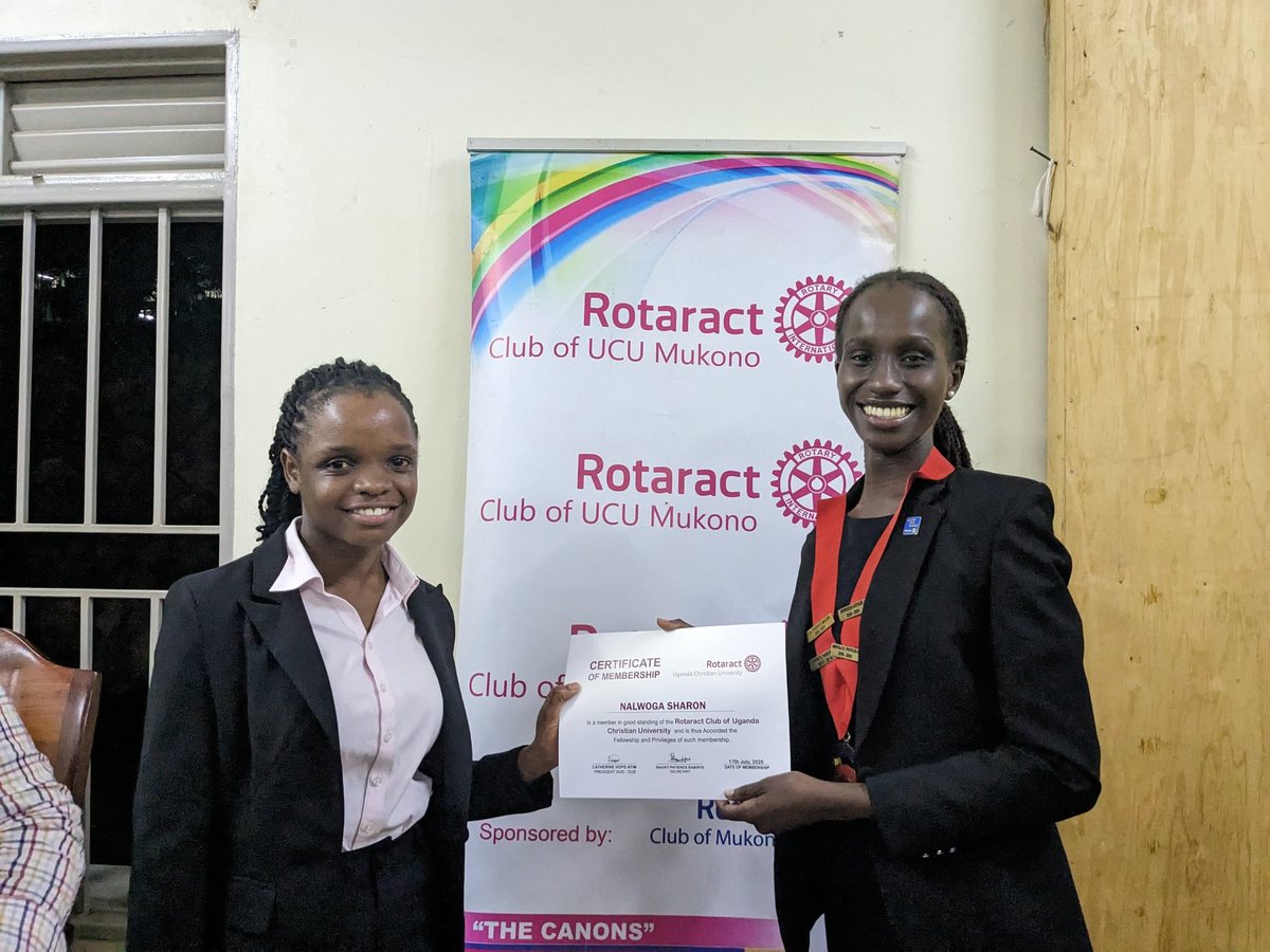 I was inducted by my favorite# The president of Rotaract Club of UCU Mukono. I can't tell the times she has said it over and over again that she is proud of me.God is more than able.🥲