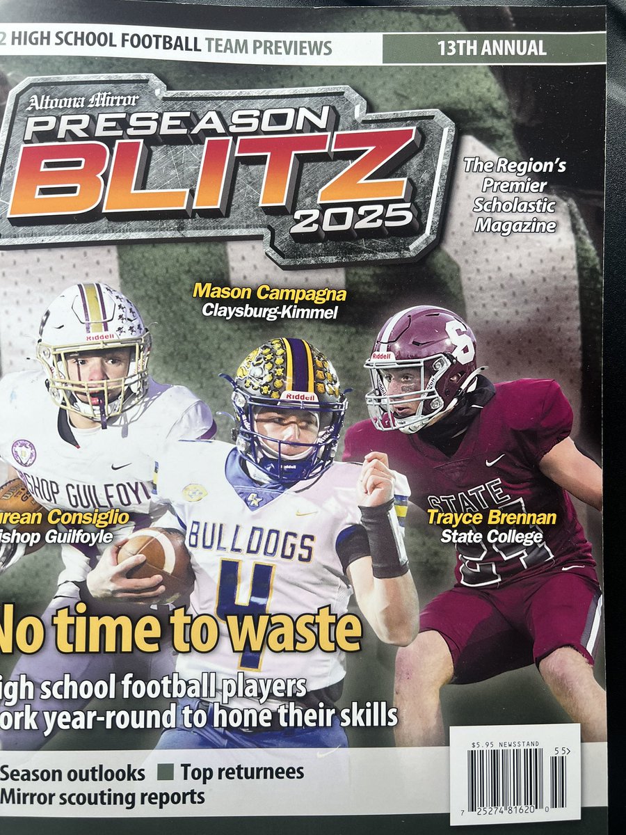 BigHossMan24's tweet image. Picked up my copy of the 2025 @AltoonaMirrorPA preseason Blitz . A must have to get ready for the high school football season. Great job as always @BoytimMichael & the sports staff at the mirror. Can’t wait until week 1 of #FridayNightLights.
🏈🏈🏈🏈🏈🏈🏈🏈🏈🏈🏈🏈