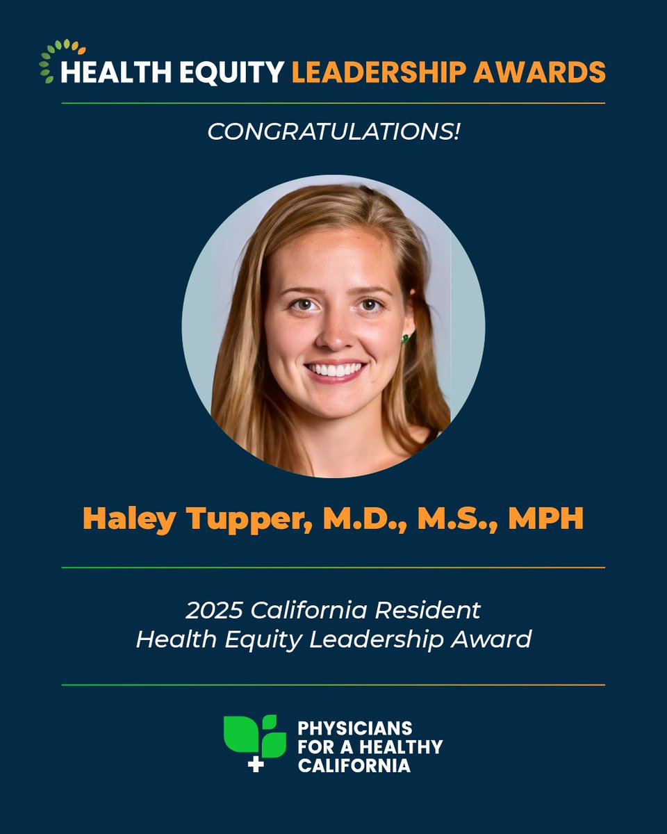 PHCDocs's tweet image. Congratulations to our Health Equity Leadership Awardees! Haley Tupper, M.D., M.S., MPH, is the recipient of our Resident Health Equity Leadership Award for her work in advancing health equity in her communities, outside of her residency program. phcdocs.org/equity-summit/…