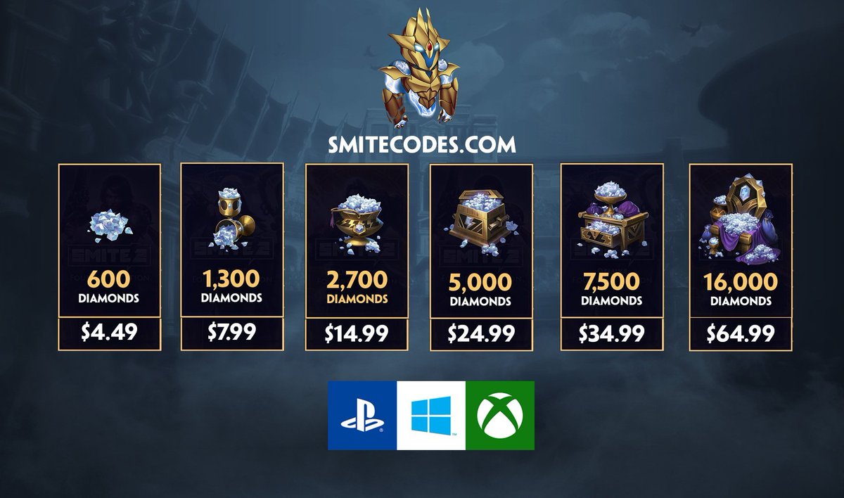 SMITECodes's tweet image. 🔥 SMITE 2 Diamond Prices are HERE! 

16,000 Diamonds starting at just $64.99 USD 
Available for #PlayStation #PS5 • #Xbox • #PC 

Place your order now on smitecodes.com

#SMITE2 #GamingDeals #SmiteDiamonds